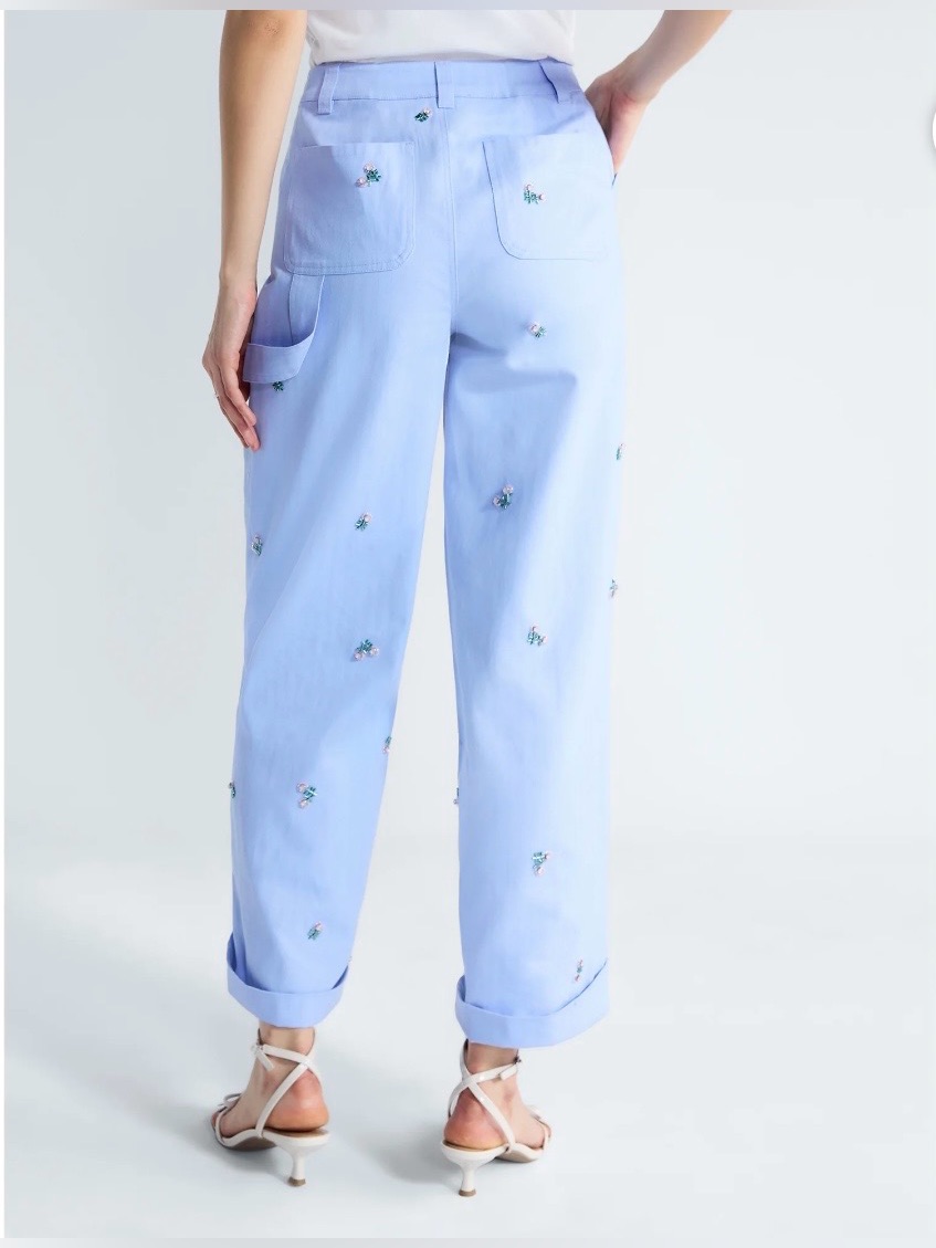 (Q1) Free Assembly Women's Cotton Carpenter Trousers Embellished, Size 26 W Plus — image 3 of 8